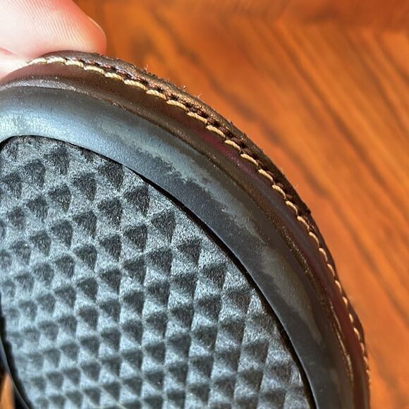 Aerosoles Loomy Tunes brown fabric T-Strap heeled comfort sandals - Picture 13 of 16